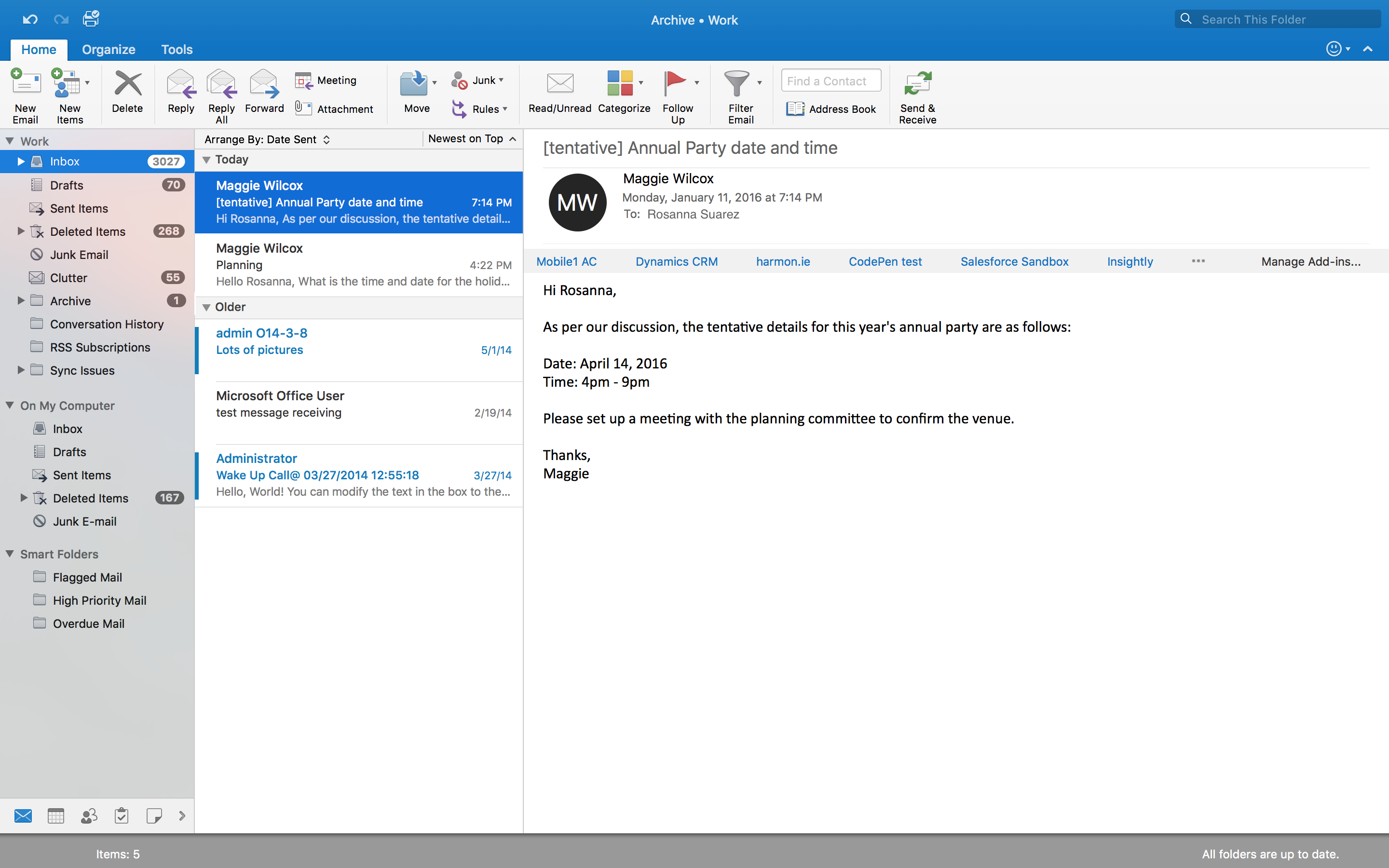 Microsoft Outlook capture